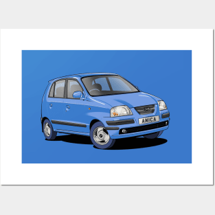 Hyundai Amica/Atoz/Atos car in blue Posters and Art